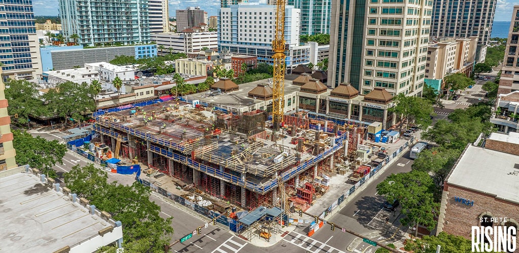 drone construction of Art House St Pete