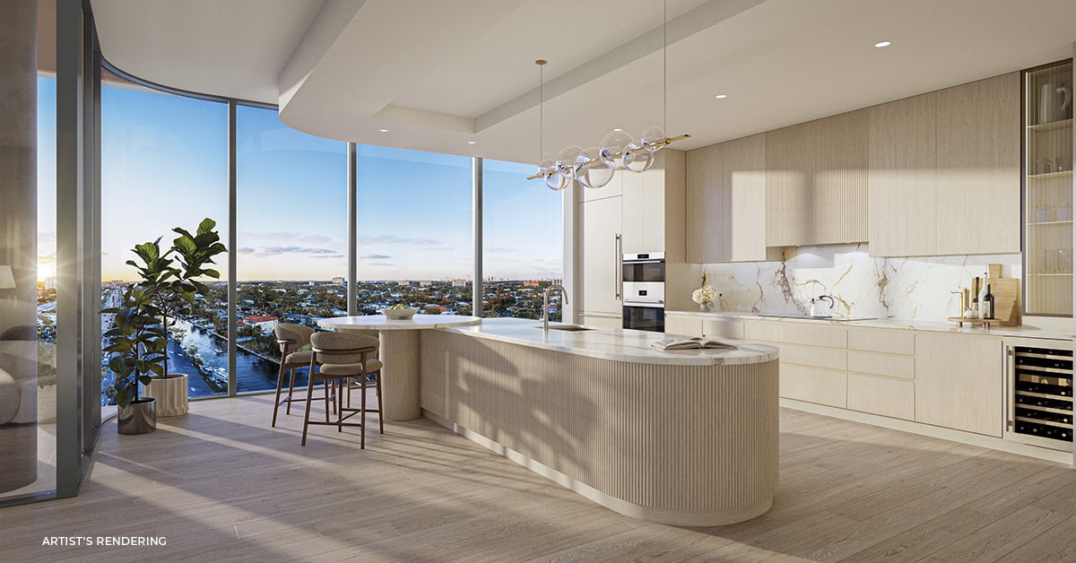 Interior Kitchen rendering solana bay