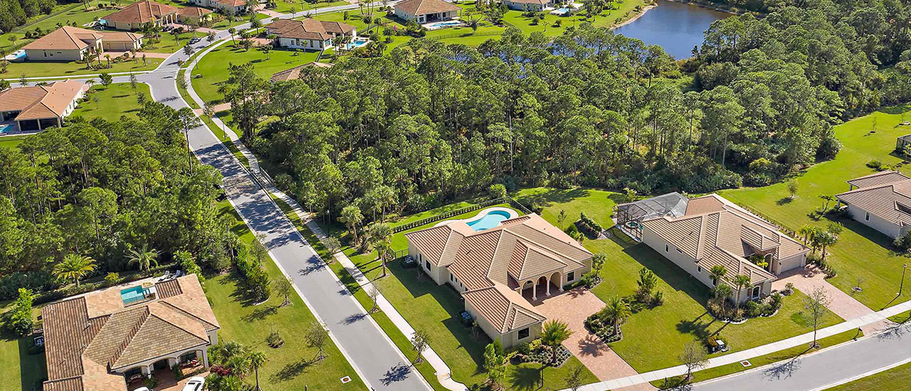 aerial of Estate Homes at Canopy Creek