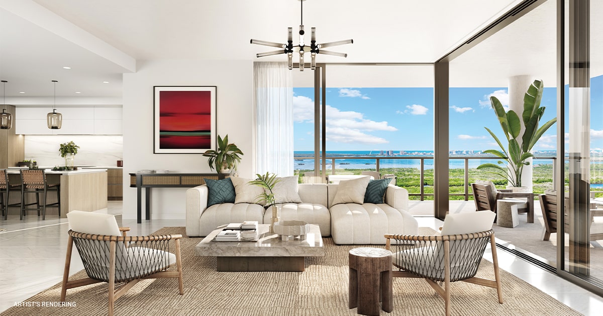 Island at West Bay Great room rendering